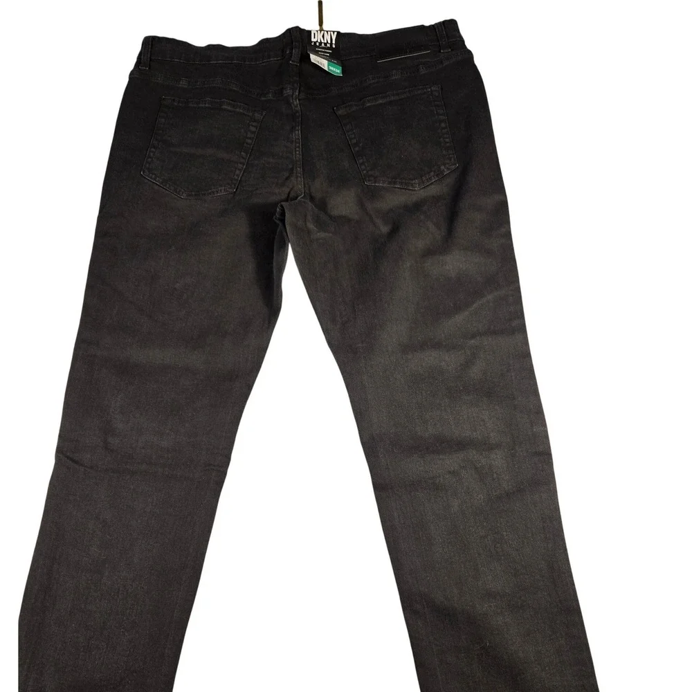 DKNY Jeans Mens 38x34 Black Rinse Straight Fit Stretch Denim Pants 1529147 2 Prs